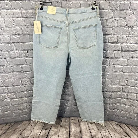 Universal Thread Vintage Straight Stretch Button Fly Jeans Size 14 Ankle Length - Picture 12 of 13